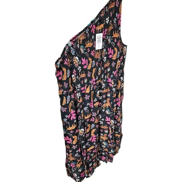 TORRID Midi Challis One Shoulder Tiered Dress With 🐆 leopard leaves print. - Picture 4 of 12